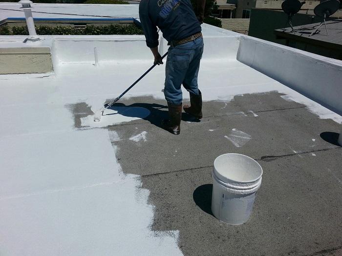 Slab after waterproofing membrane applied